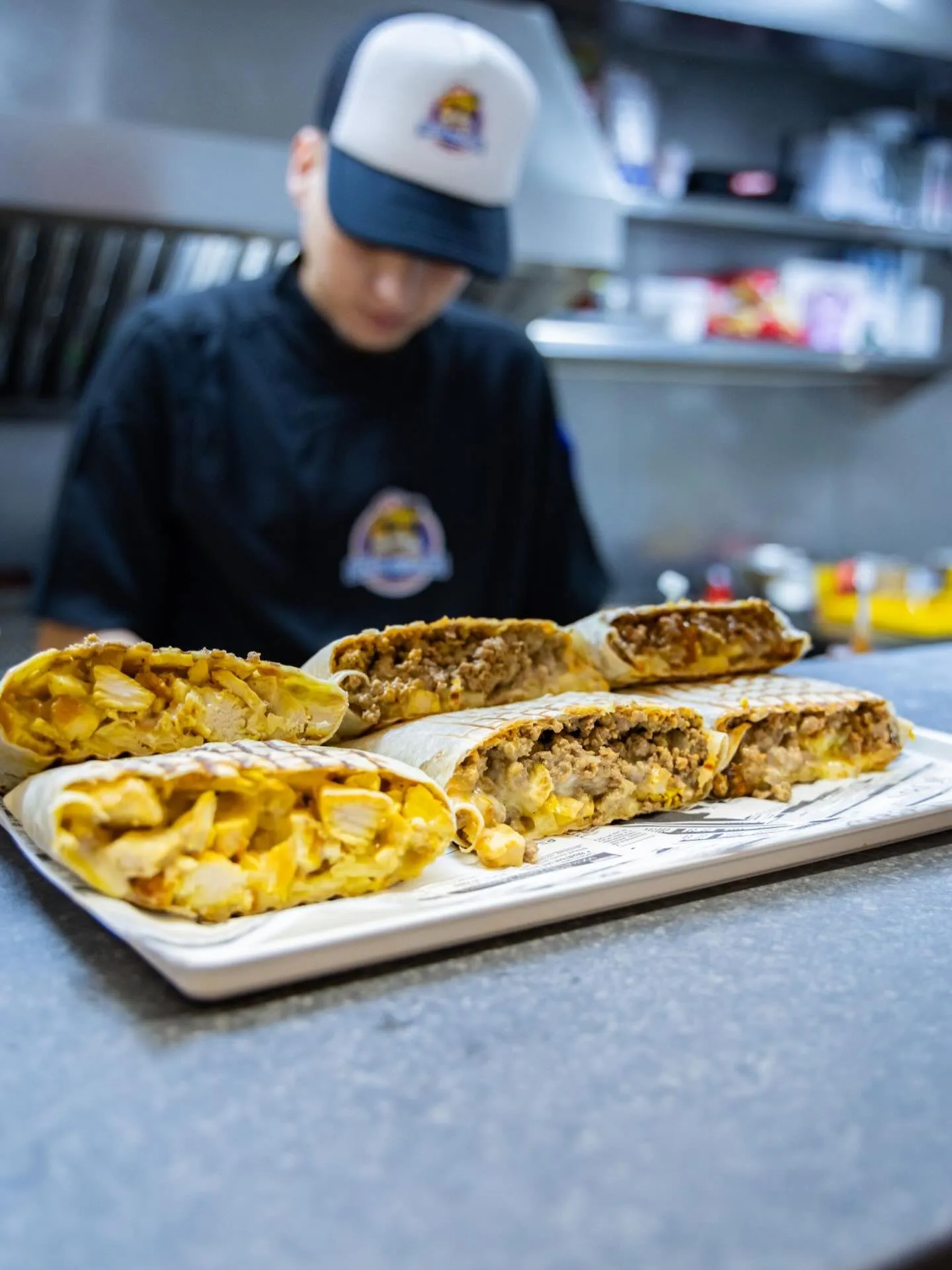 Tacos franceses en bandeja